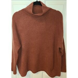 French Connection Women's Cider Maroon Color Sz Med Marled Turtle Neck Warm